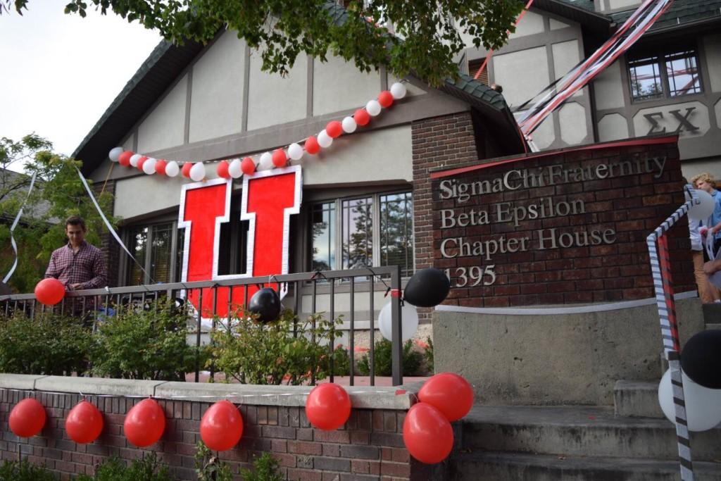 The Sigma Chi house is decorated for homecoming week, Tuesday, Oct. 6, 2015. Tara Lincoln, Daily Utah Chronicle.