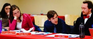 Senator Chris Bell speaks about the Indigenous Peoples' Day Resolution during the ASUU Senate Meeting  at the U on Thursday, Jan. 28th, 2016. (Rishi Deka, Daily Utah Chronicle)