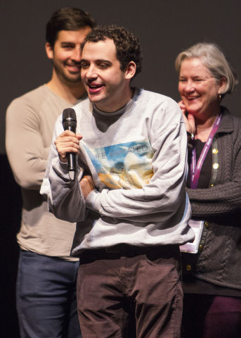 Owen Suskind (center) answers questions from students about him living with autism after viewing the film "Animated Life" during the Sundance Film Festival, Wednesday, January 27, 2016. (Mike Sheehan, Daily Utah Chronicle).