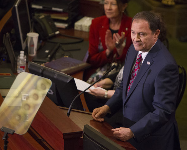 Utah Gov. Gary Herbert gives his yearly state of the state address, Wednesday January 27, 2016. (Mike Sheehan, Daily Utah Chronicle)