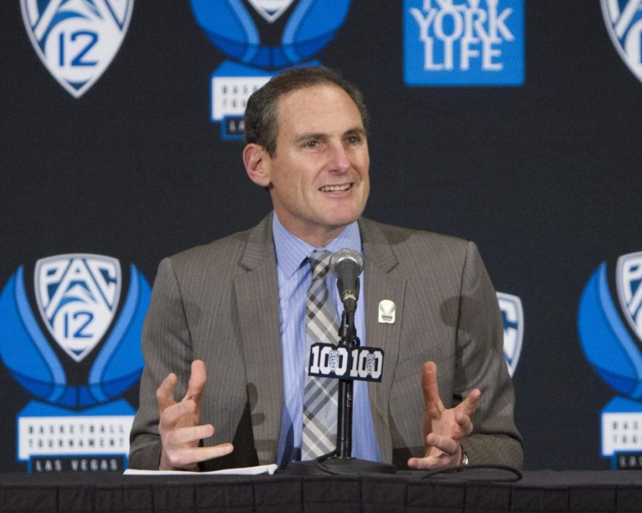 Pac-12 conference comissioner Larry Scott, Friday, March 11, 2016. (Mike Sheehan, Daily Utah Chronicle)