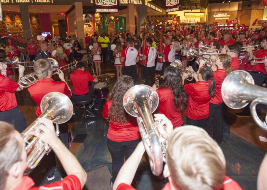 The Utah pep band gets the crowd ready for game five at the Pac 12 tournament in Las Vegas, NV, Thursday March 10, 2016. (Mike Sheehan, Daily Utah Chronicle)
