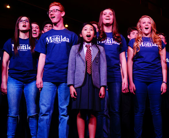 Matilda performed during the Zions Bank Broadway at the Eccles launch event in Salt Lake City, Utah on Thursday, Mar.3rd, 2016. (Rishi Deka, Daily Utah Chronicle)