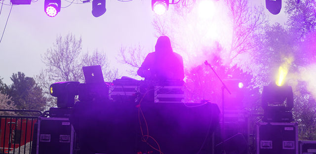 The DJ for Makonnen performs at the Grand Kerfuffle in the Union Lawn on Saturday, April 23, 2016. (Rishi Deka, Daily Utah Chronicle)