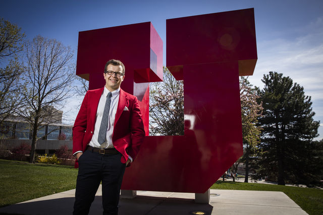 (Model Released), Matt Miller, mmiller@asuu.utha.edu,  University of Utah students pose for various lifestyle photos and portraits for marketing collateral at various location on the campus of The University of Utah in Salt Lake City, Utah Wednesday April 20, 2016. (Photo by August Miller)