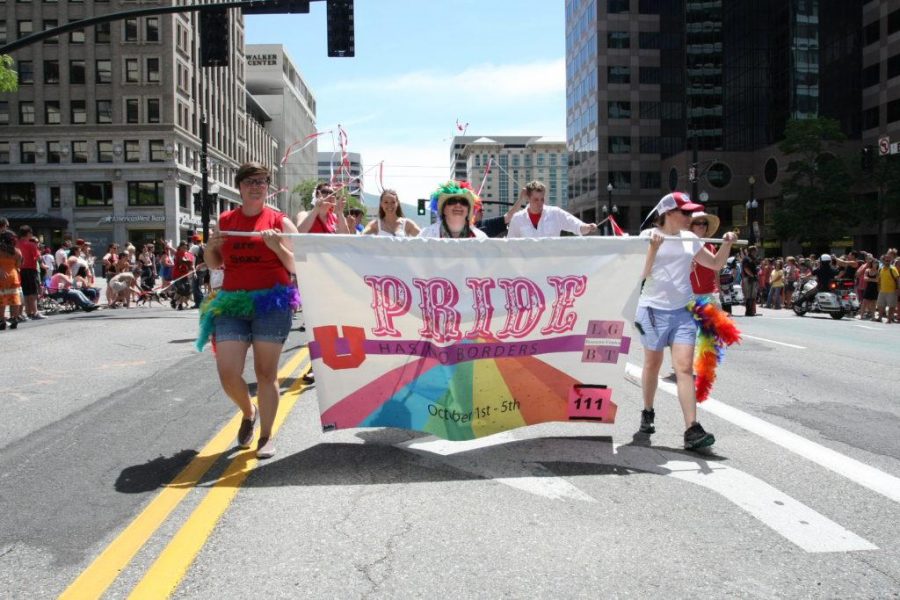 The Utah Pride Festival parade included a group from the University of Utah to represent the LGBT.