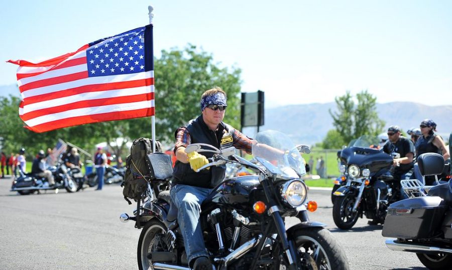 Caleb Cooney exits the staging area for the more than 300 bikes in preperation for the 70 mile Ride to Zero that started in Centennial Park and ended in Memory Grove. Aug 27, 2016 Adam Fondren Daily Utah Chronicle