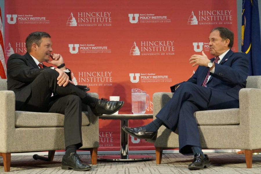 Gov. Herbert, Mike Weinholtz speak about Utah issues at Hinckley event