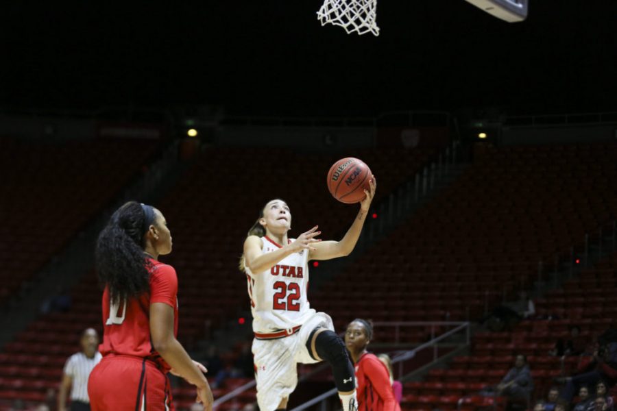 Gaurd Danielle Rodriguez in for the layup on Tuesday, Nov 17,2015. Photo by Chris Ayers.