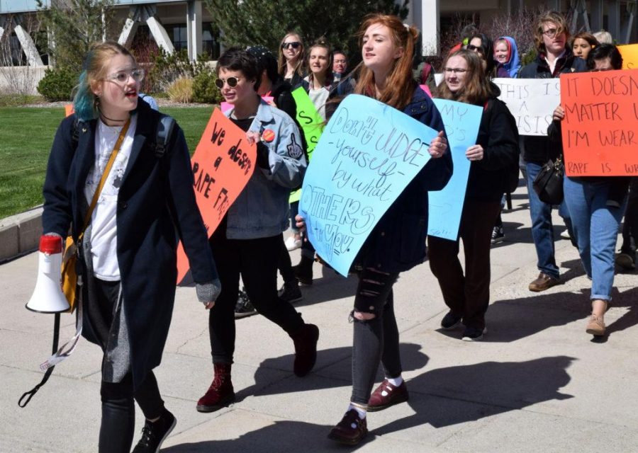 Start by Believing University of Utah hosts the 2017 SlutWalk to raise awareness for sexual assault and how to stop it at the Marriott Library Plaza on Tuesday, April 4, 2017.  (Tara Lincoln | Daily Utah Chronicle)
