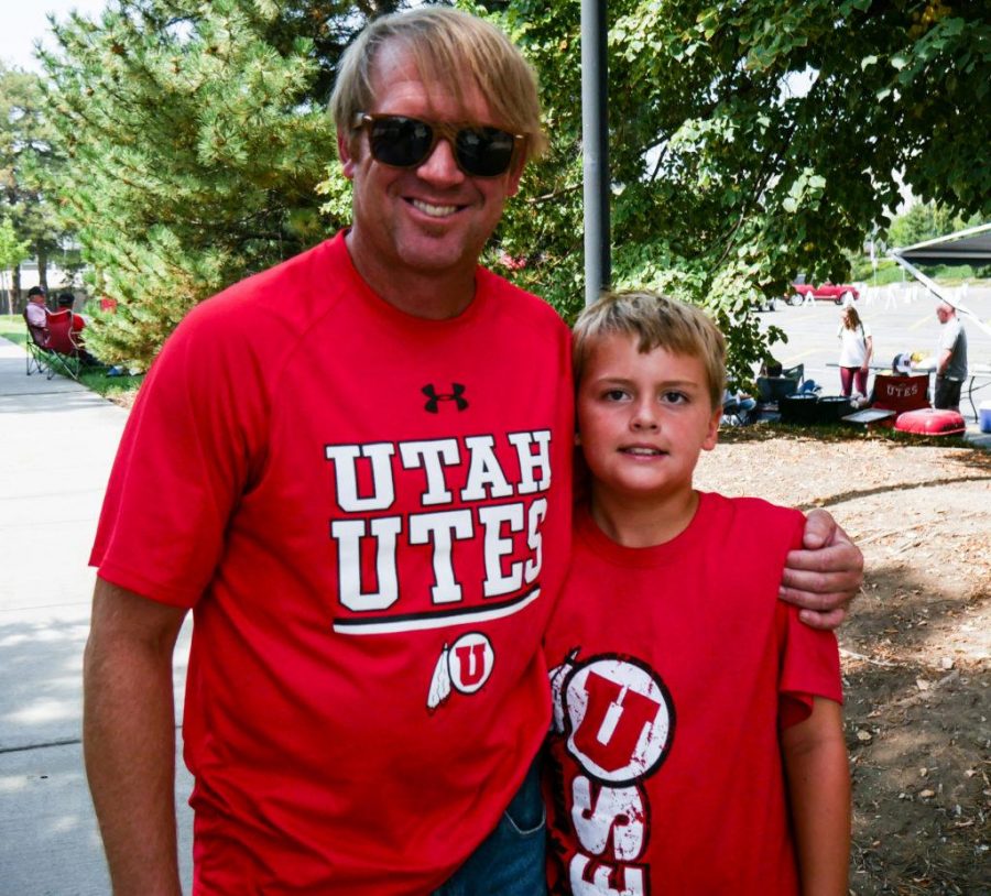 University of Utahs first game of the season. Fans on street. Steve Marchant. University of Utah in Salt Lake City, UT on Wednesday,Aug.30, 2017(Photo by Jose Remes/ Daily Utah Chronicle)