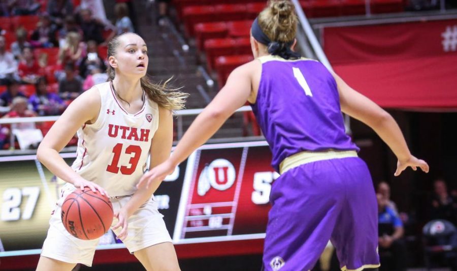 Utah Utes Womens basketball victory over Carroll College at the Huntsman Center in Salt Lake City, Utah on Thursday, November 2, 2017.

(Photo by Cassandra Palor/ Daily Utah Chronicle)