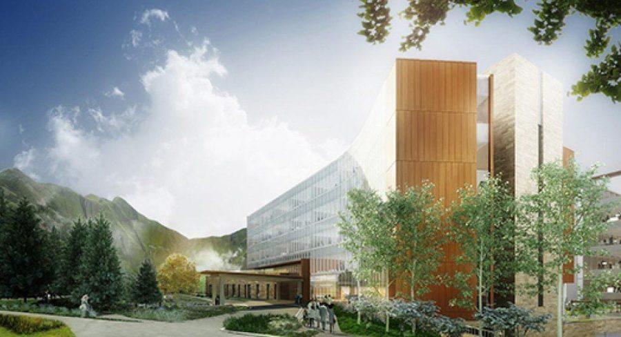 This artistic rendering shows the Craig H. Neilsen Rehabilitation Hospital, which is set to be completed in spring 2020.