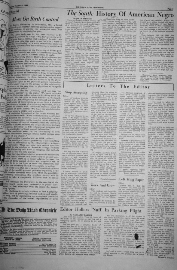 Old Chronicle articles that show a racist  anti-black perspective at the Daily Utah Chronicle and on campus in Salt Lake, UT on Wednesday, Jan. 31, 2018

(Photo by Adam Fondren | Daily Utah Chronicle)