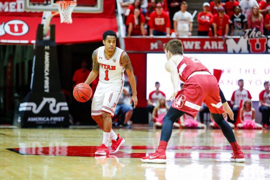 University+of+Utah+senior+guard+Justin+Bibbins+%281%29+drove+the+ball+in+an+NCAA+Mens+Basketball+game+vs.+The+Stanford+Cardinals+in+Jon+M.+Huntsman+Center+in+Salt+Lake+City%2C+UT+on+Thursday%2C+February+8%2C+2018.%0A%0A%28Photo+by+Curtis+Lin%2F+Daily+Utah+Chronicle%29