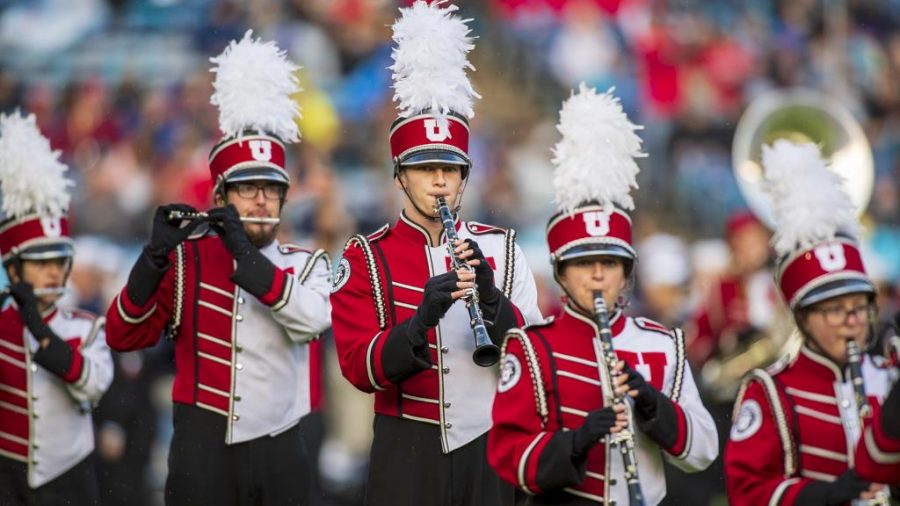The University of Utah marching band performs during the San Diego County Credit Union Holiday Bowl at SDCCU Stadium in San Diego, California on Monday, Dec. 31, 2018. (Photo by Kiffer Creveling | The Daily Utah Chronicle)