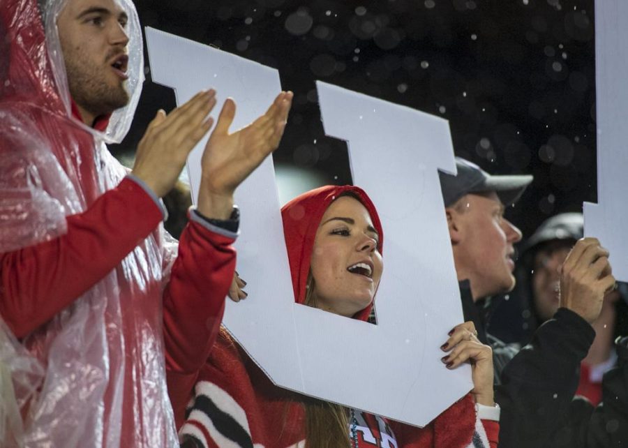 University of Utah students cheer during the San Diego County Credit Union Holiday Bowl vs. Northwestern University at SDCCU Stadium in San Diego, California on Monday, Dec. 31, 2018. (Photo by Kiffer Creveling | The Daily Utah Chronicle)