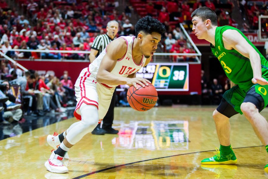 University+of+Utah+senior+guard+Sedrick+Barefield+%282%29+attempted+to+drive+past+Oregon+defenders+in+an+NCAA+Mens+Basketball+game+vs.+the+University+of+Oregon+at+Jon+M.+Huntsman+Center+in+Salt+Lake+City%2C+UT+on+Thursday+January+31%2C+2019.%0A%0A%28Photo+by+Curtis+Lin+%7C+Daily+Utah+Chronicle%29