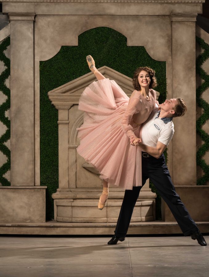Juliet Doherty and Myles Woolstenhulme in An American in Paris. courtesy Hale Center Theatre. 