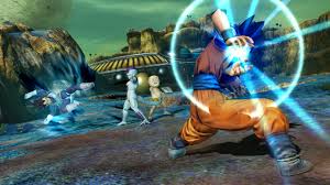 Goku from Dragon Ball Z is powering up in a fight against Freiza 