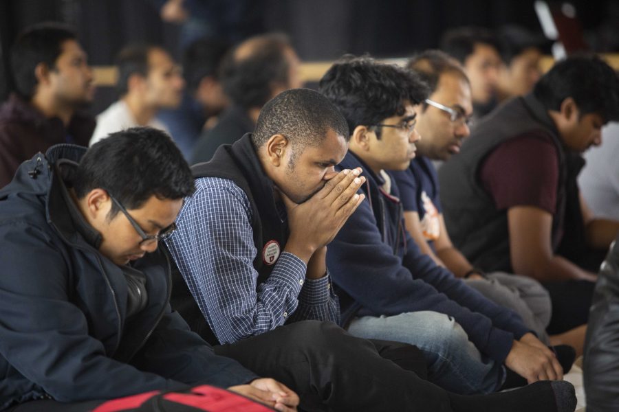 The Muslim Student Association held a Friday prayer in the ballroom of the student union to honor victims of the Christchurch mosque shootings.

(Photo by: Justin Prather | The Daily Utah Chronicle).