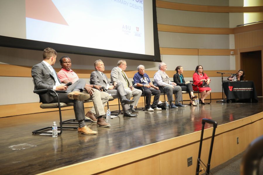 The Primary Debate for Mayoral Candidates in Salt Lake City, Utah on Wednesday, June 26th. (Photo by Cassandra Palor | Daily Utah Chronicle)