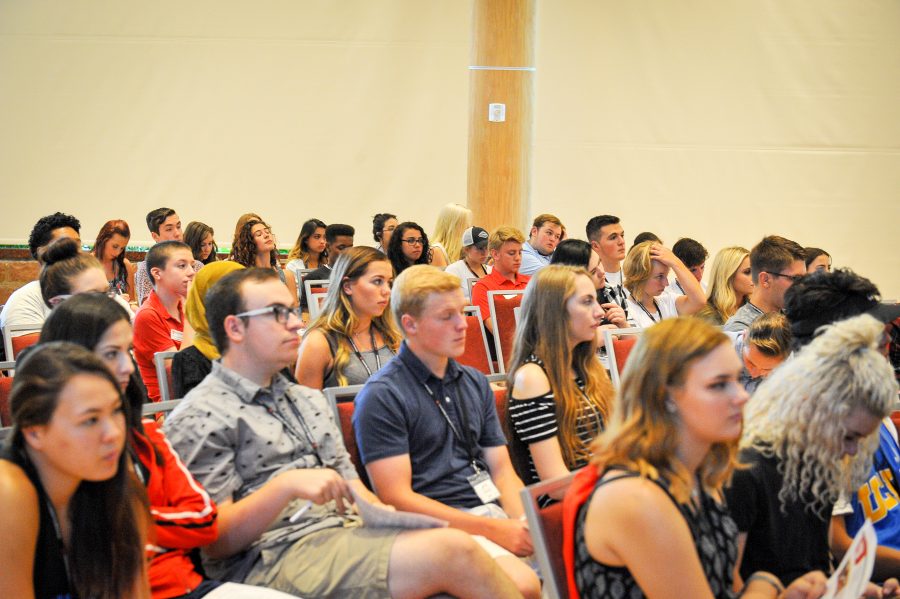 New Freshman orientation session at the Ray A. Olpin Student Union | Chronicle archive.