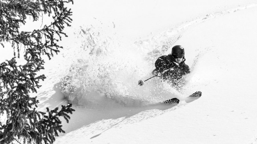 Skiing at Snowbird in Little Cottonwood Canyon just outside Salt Lake City, Utah on Saturday, April 13, 2019. (Photo by Kiffer Creveling)
