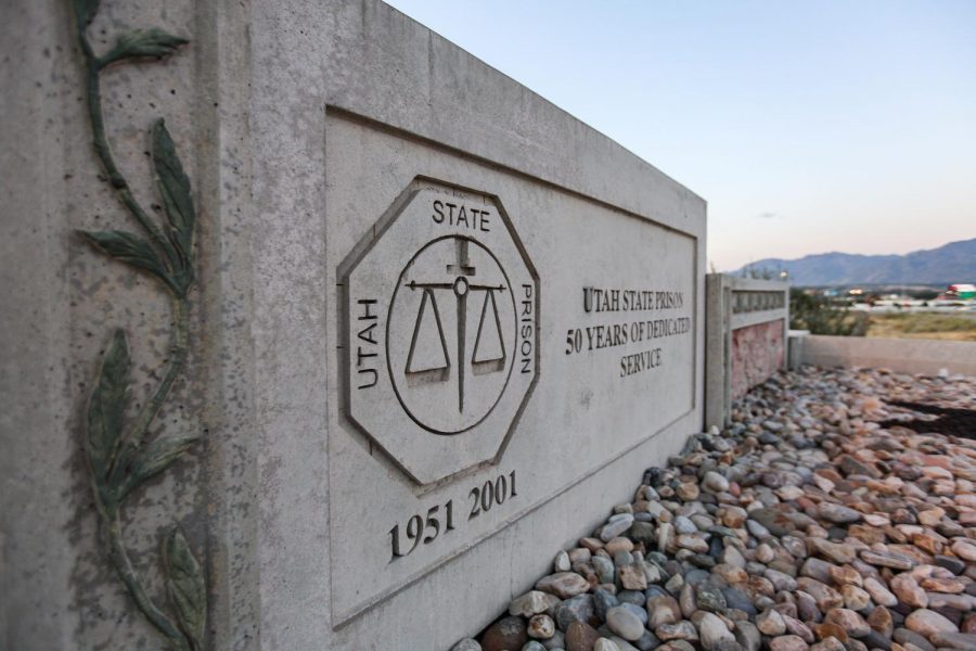 The front gate of the Utah State Prison in Draper, UT. (Photo by Justin Prather | The Daily Utah Chronicle).