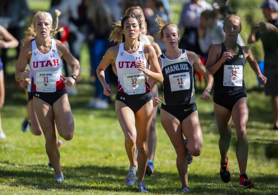 University of Utah sophomore Kennedy Powell (32) during the Women's 5K run at the Utah Open in an NCAA Cross Country Meet at Sunnyside Park in Salt Lake City, UT on Friday October 25, 2019.(Photo by Curtis Lin | Daily Utah Chronicle)
