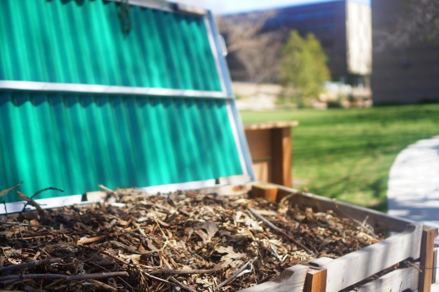 Edible gardens compost at the U in Salt Lake City, Utah on Thursday, Apr. 6, 2017. (Photo by Rishi Deka | Daily Utah Chronicle)
