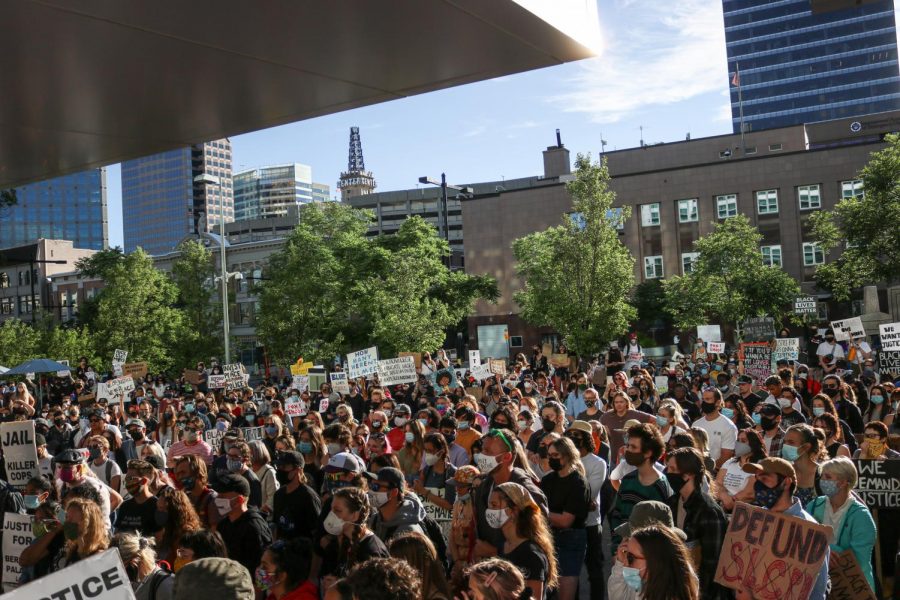 The+Party+for+Socialism+and+Liberation+Salt+Lake+hold+protest+at+the+Wallace+Bennett+Federal+Building+demanding+the+defunding+of+SLCPD+on+June+9%2C+2020.++%28Photo+by+Ivana+Martinez+%7C+Daily+Utah+Chronicle%29