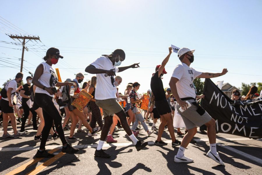 Protesters dance for justice on Salt Lake streets on July 19, 2020. 
