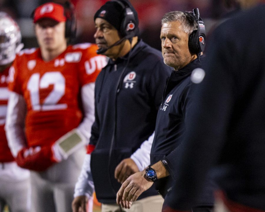 University+of+Utah+football+head+coach+Kyle+Whittingham+during+a+timeout+in+an+NCAA+Football+game+vs.+UCLA+at+Rice-Eccles+Stadium+in+Salt+Lake+City%2C+UT+on+Saturday+November+16%2C+2019.%28Photo+by+Curtis+Lin+%7C+Daily+Utah+Chronicle%29