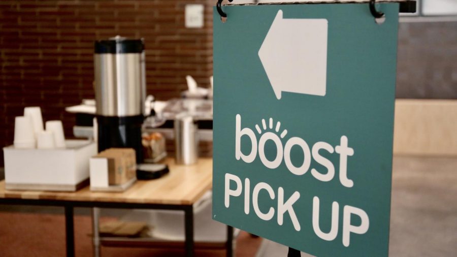 Boost pick up station at the Kahlert Village Dining on the University of Utah campus in Salt Lake City on September 13th 2020. (Photo by Camille Rousculp | The Daily Utah Chronicle)
