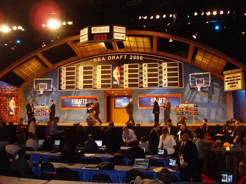 The draft board and stage pre draft.
(Photo by Brent Soderberg | CC BY 2.0)