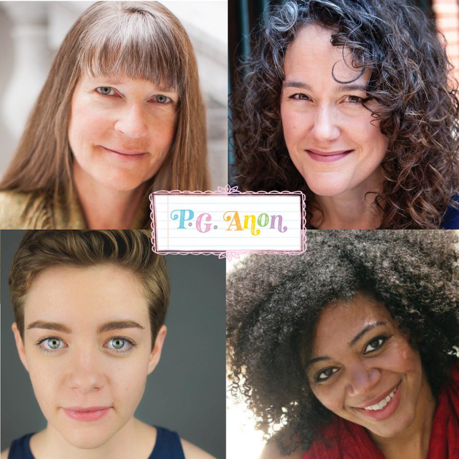 Director Cheryl Cluff, Actors Tracie Merrill, Sydney Shoell, Latoya Cameron, all in P.G. ANON, the first play in Plan-Bs upcoming season | Courtesy of Plan-B Theatre