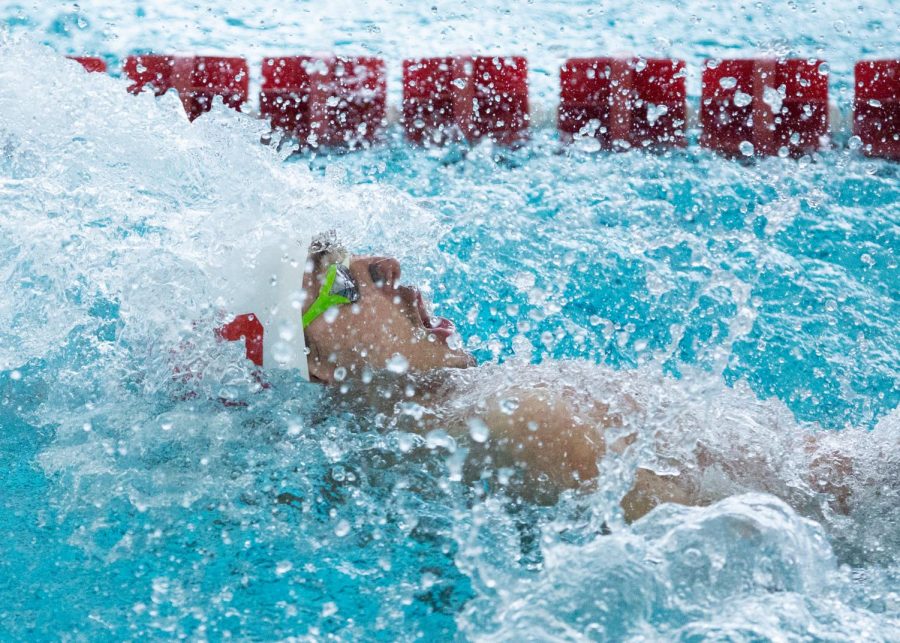 U of U swimmer during the swim and dive meet vs The Colo Mesa Mavericks on Jan 23, 2021 at the Ute Natatorium on campus. (Photo by Jack Gambassi | The Daily Utah Chronicle)
