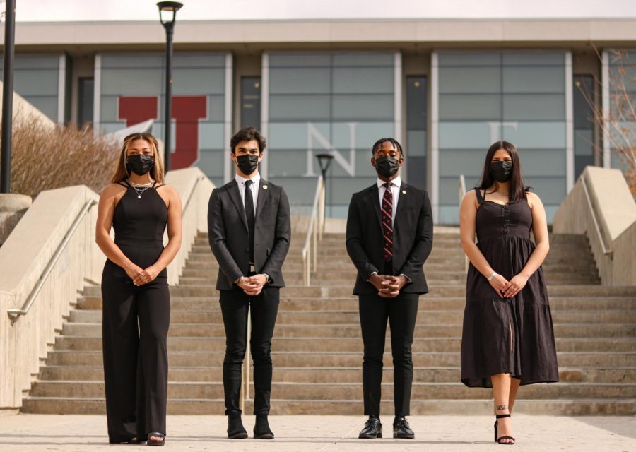 The Kum Administration says goodbye to the University of Utah. They served in an unprecedented year focusing on accessibly and safety for U students. Photographed on April 3, 2021. (Photo by Ivana Martinez | Daily Utah Chronicle.)
