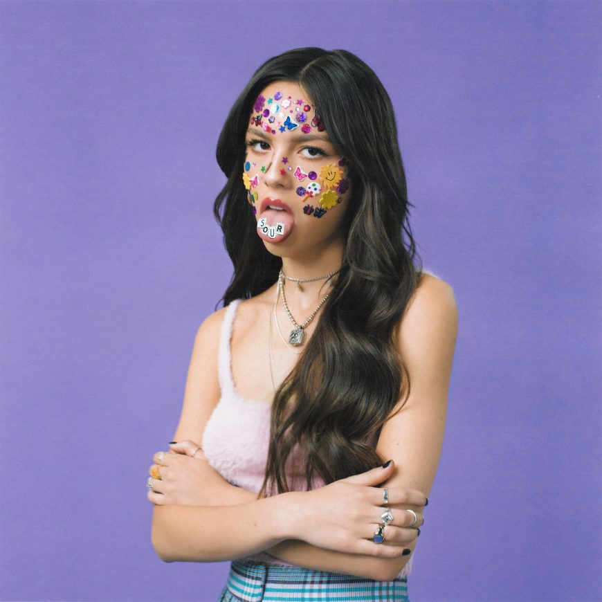 Album cover art for Olivia Rodrigos debut release Sour.