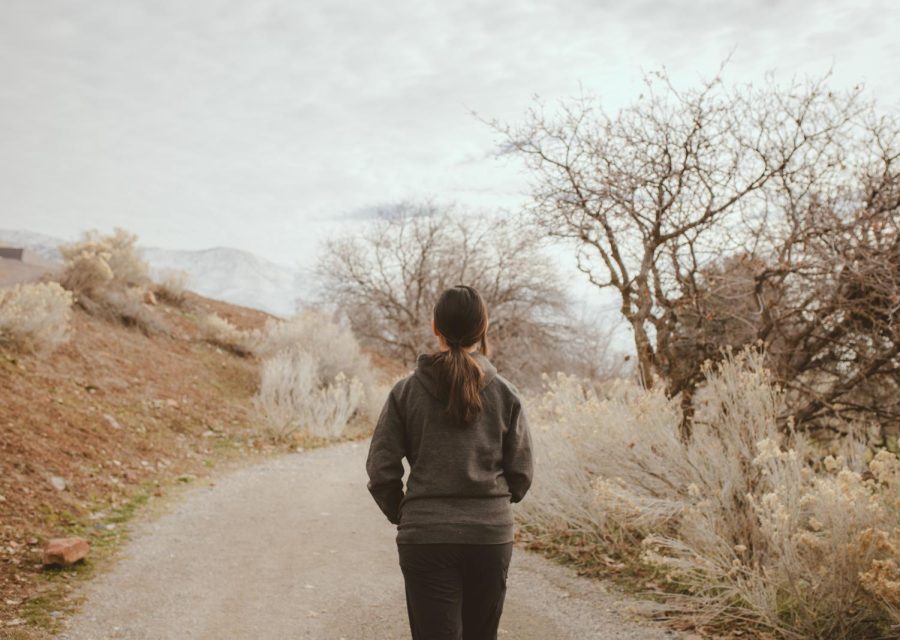 Isabella Dávalos taking a walk by Red Butte Garden in Salt Lake City on Jan. 15, 2022 (Photo by Emily Rincon | The Daily Utah Chronicle)