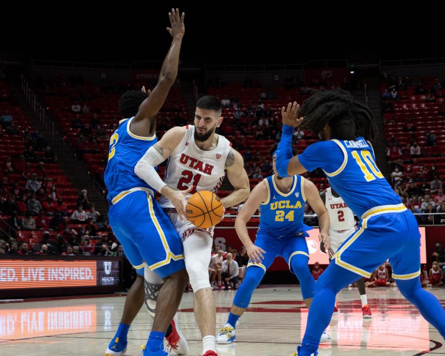 Utah+basketballs+Dusan+Mahorcic+%28%2321%29+in+the+matchup+against+the+UCLA+Bruins+at+the+Jon+M.+Huntsman+Center+in+Salt+Lake+City+on+Thursday%2C+Jan.+20%2C+2022.+%28Photo+by+Jack+Gambassi+%7C+The+Daily+Utah+Chronicle%29