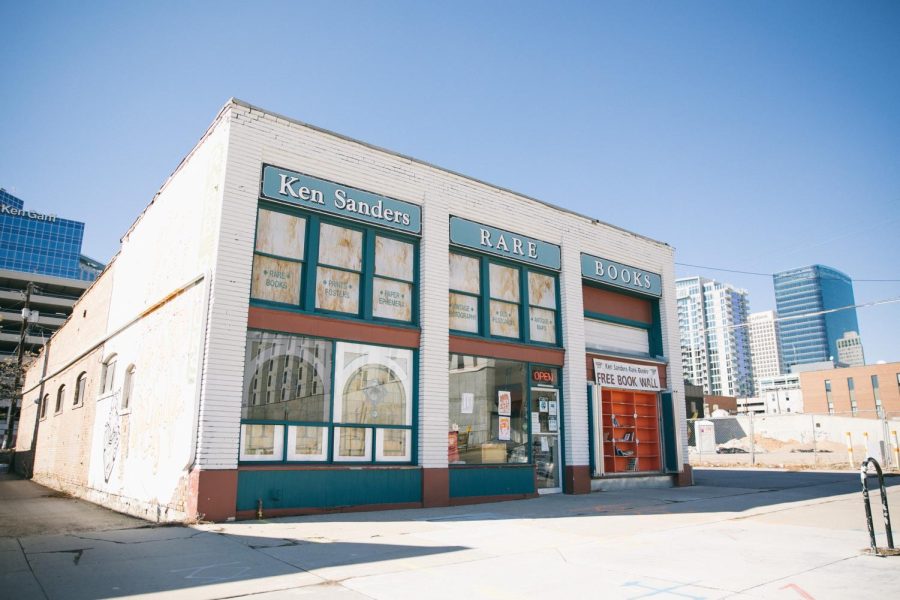 Ken Sanders Rare Books bookstore is pictured on 200 E in Salt Lake City on Saturday, Feb. 26, 2022. (Rachel Rydalch | The Daily Utah Chronicle)