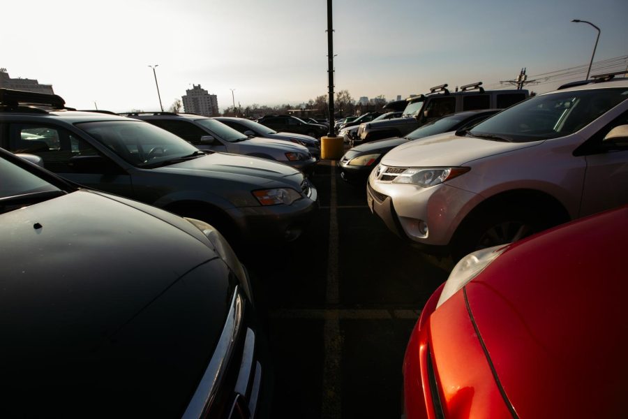 Packed parking lot at Rice-Eccles Stadium in Salt Lake City, on Friday, Jan. 14, 2022 (Photo by David Chenoweth | The Daily Utah Chronicle