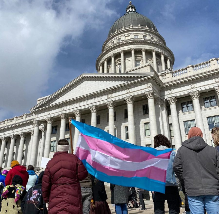 Protesters+gather+at+the+Utah+State+Capitol+on+Feb.+25%2C+2022.+%28Photo+by+Carlene+Coombs+%7C+The+Daily+Utah+Chronicle%29