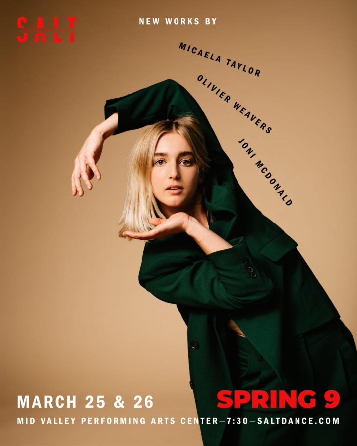 Poster for Spring 9 featuring dancer Aubry Mason. (Design by Sydney Franz | Courtesy SALT Dance)
