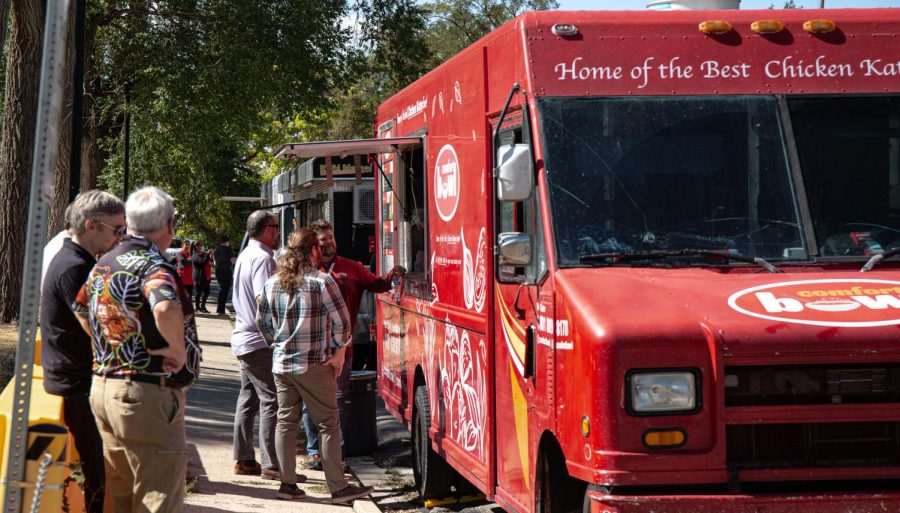 International food truck rally event held by the University of Utah Staff Council at University of Utah in Salt Lake City on Oct. 4, 2022.