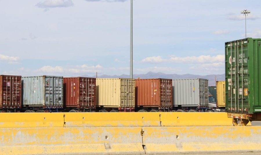Shipping containers are lined up at the Salt Lake City Intermodal Terminal (SLCIT) in Salt Lake City, Utah on Monday, October 4, 2021. (Photo by Brooklyn Critchley | The Daily Utah Chronicle)
