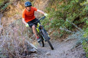 University of Utah student Garrett Slack mountain bikes at the Bonneville Shoreline Trail in Salt Lake City on Sept. 29 2022. (Photo by Jonathan Wang | The Daily Utah Chronicle)