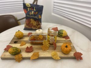 Trader Joe's Fall Leaf Corn Torilla Chips and Salsa